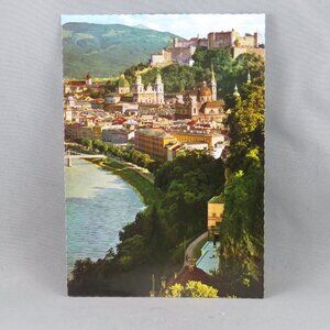 Vintage Postcard - Old Town Salzburg as seen from Mulln - Alfred Grundler